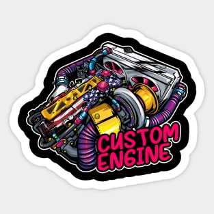 custom engine Sticker